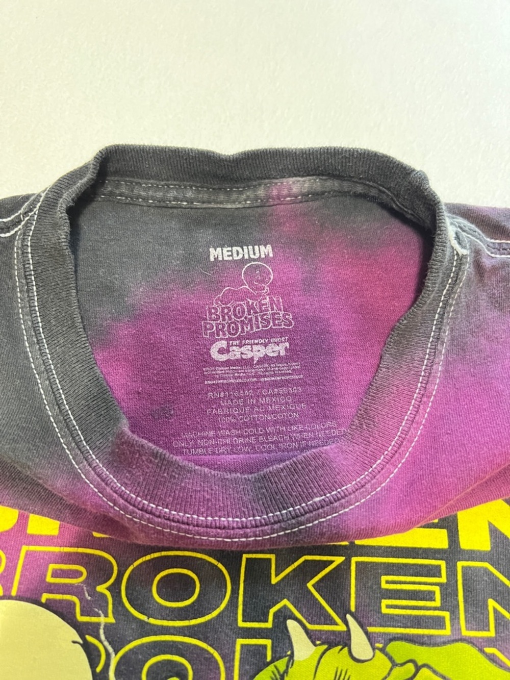 Broken Promises X Casper Graphic T-Shirt Size Medium Unisex Casual 90's Grunge - Picture 2 of 10